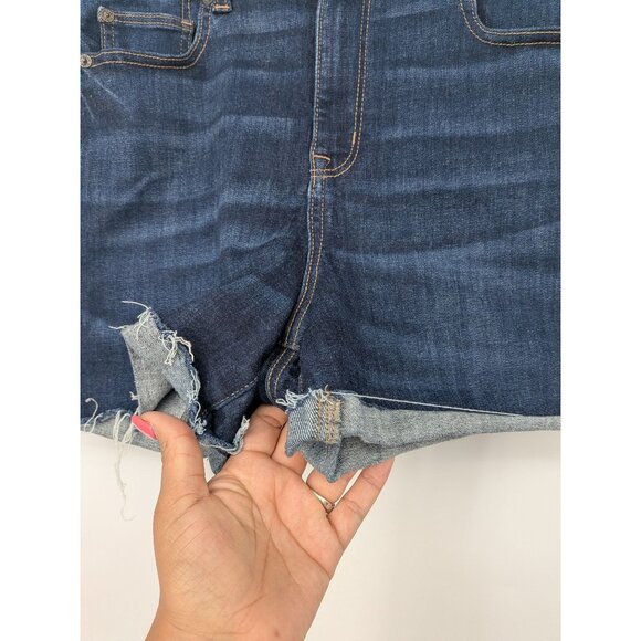 American Eagle Denim Shorts Women Size 10 Curvy Hi Rise Shortie Festival Cowgirl - Picture 4 of 13